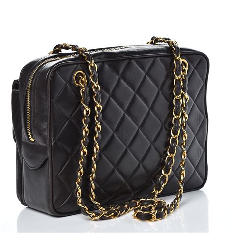 chanel ss18 cruise black leather quilted satchel|chanel lambskin bag.